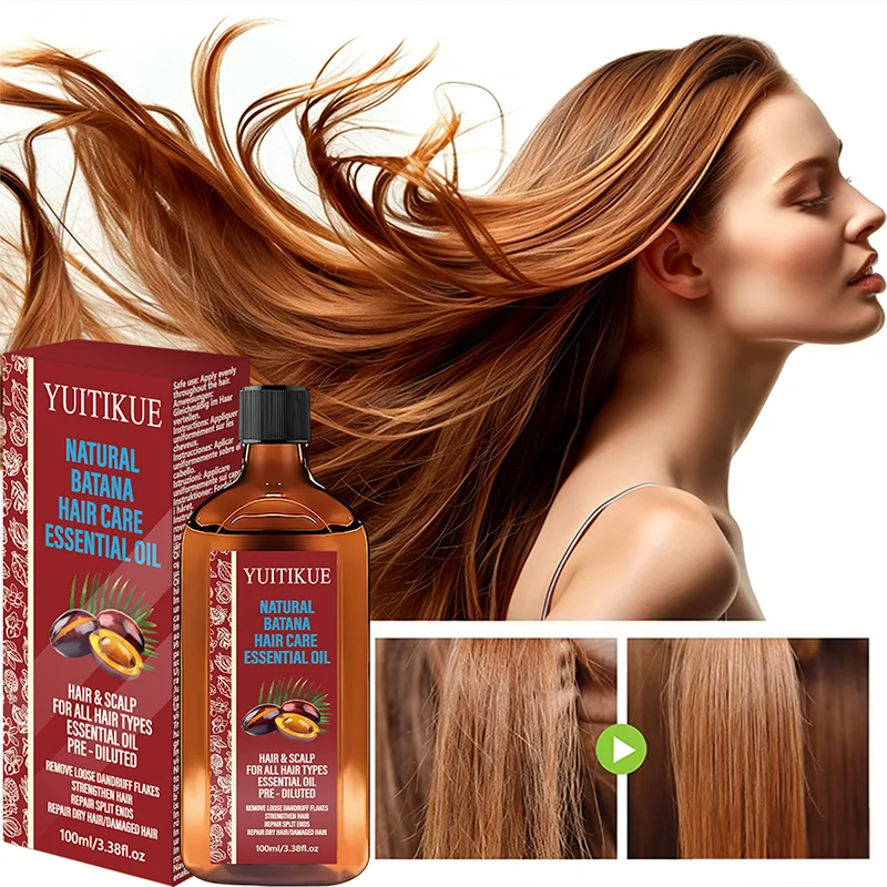 YUITIKUE Pre-Diluted Natural Batana Hair Care Essential Oil Scalp Nourishing Strengthen Hair Repair Dry Damaged Split Ends Hair