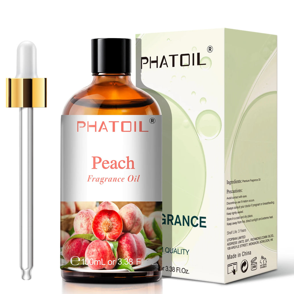 PHATOIL 100ml Fruit Series Fragrance Oils with Glass Dropper Coconut & Vanilla Strawberry Mango Cherry Aroma Oil For Diffuser