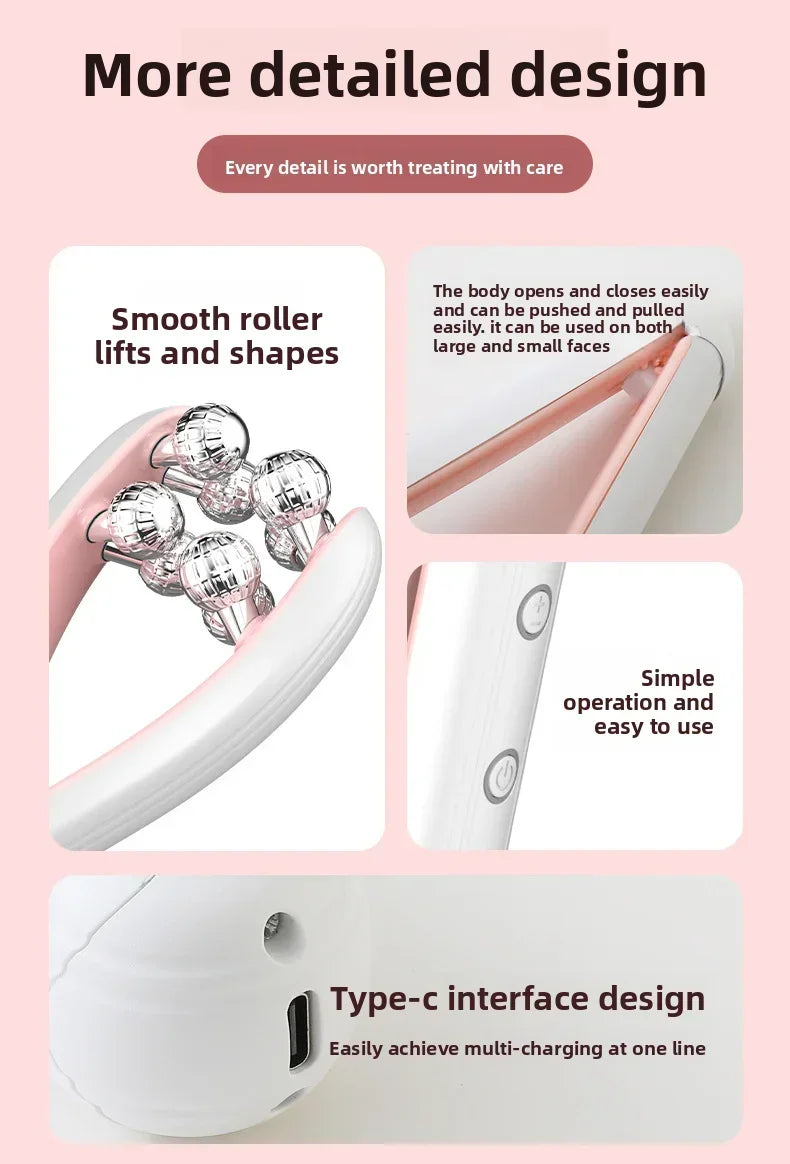Roller Face-Slimming Artifact V-Face Beauty Facial Massager For Firming And Lifting The Face