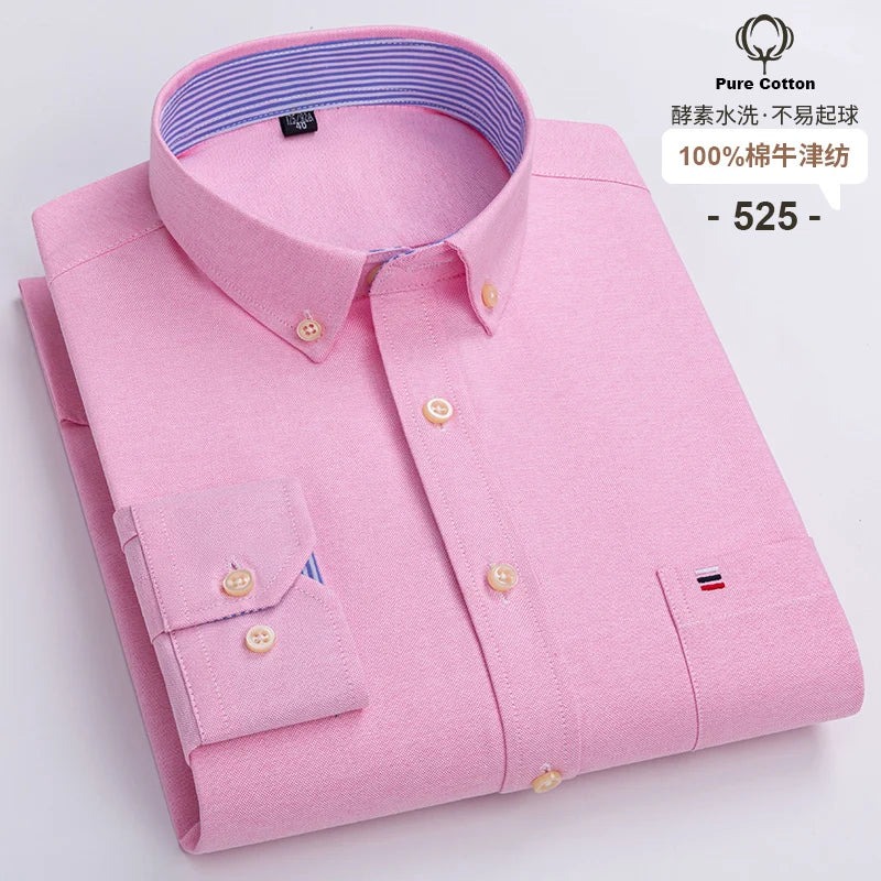 2024 Fashion Men Work Business Brand Shirt Mens Plaid Cotton Casual Dress Shirts Slim Fit Long Sleeve Button Down  Chemise Homme