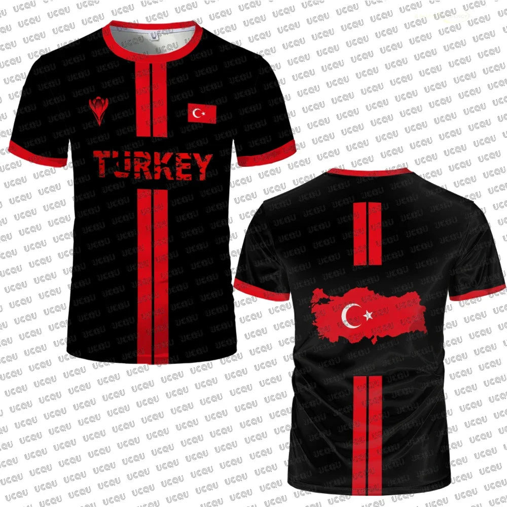 Türkiye 3D print sport Quickdry Breatha men women T-shirt outdoor football jersey fanTeam training apparel parent-child clothing