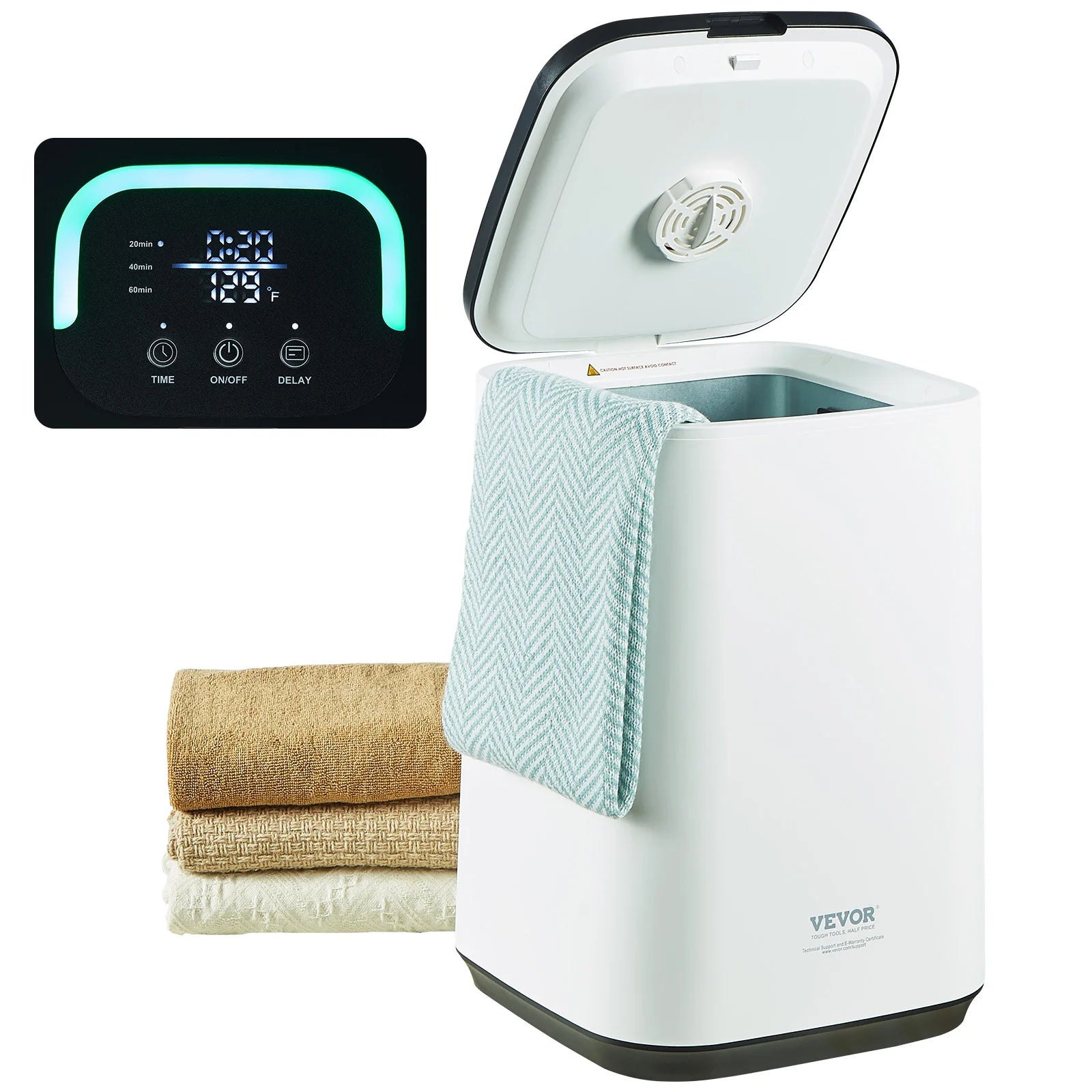 SucceBuy Towel Warmer 20L/25L/35L Towel Warmer Bucket with Auto Shut Off Child Lock LED Screen for Bathroom Spa Bathrobe Blanket