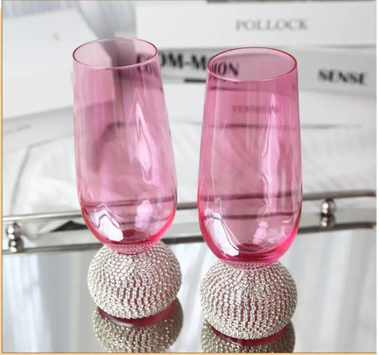 Fairy wine glasses pink diamond whisky glasses decorated with goblets red wine glasses wine glasses