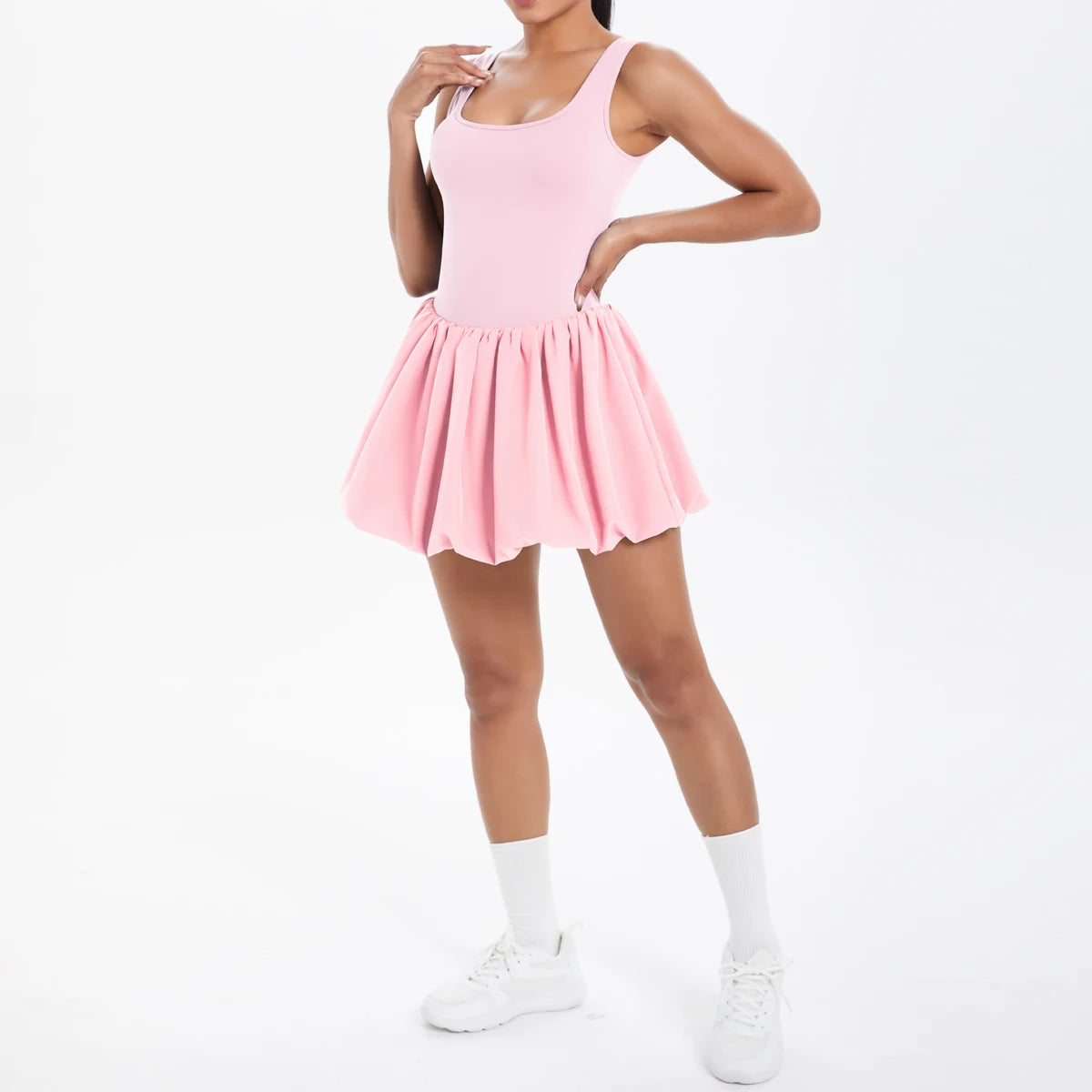 Athletic Yoga Fitness Dress Fitness High Stretch Slim Double Side Non-slip Women's Sports Dresses
