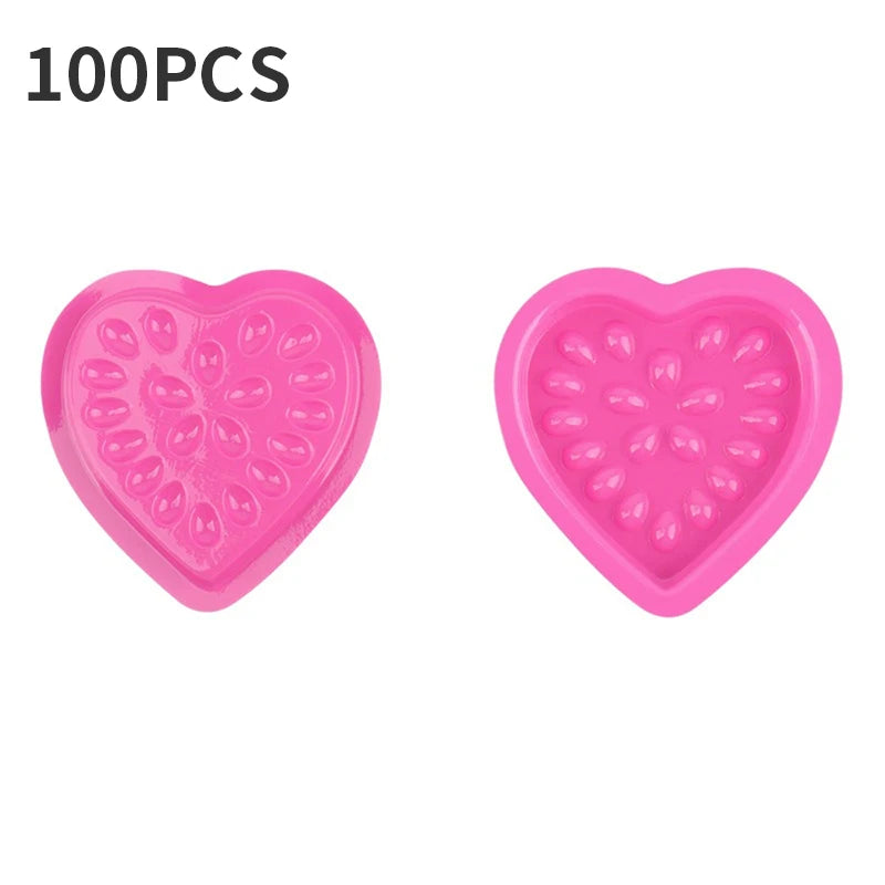 100pcs Wimperlijm Houder Wimperextension Supplies Lijm Pallet   Lash Extension Pakking Wimpers Lade Plastic Pads Make-Up Tool