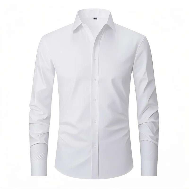 Men's Four-sided Elastic Solid Color Non-iron Shirt Anti-wrinkle Business Shirt