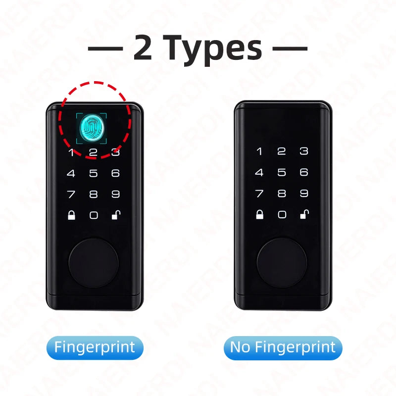 NAIERDI Smart Door Lock Tuya Fingerprint Keyless Entry Door Lock Anti-theft Security Digital Electronic Locks Door Hardware