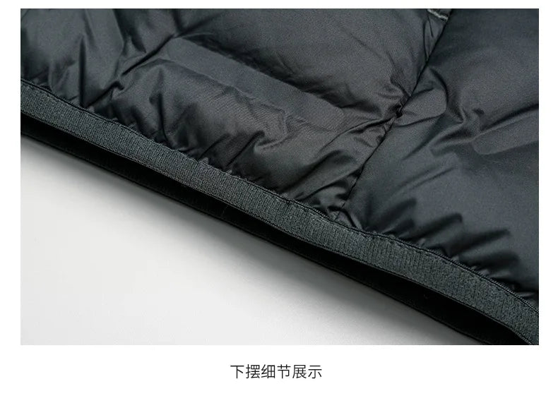 2025 Graphene Self-heating Down Jacket Men Solid Windproof Pleated Down Jackets Stand Collar Classical Warm Winter Jackets Male