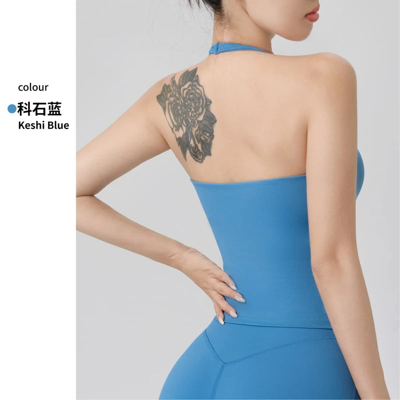 Halter Yoga Vest, Shockproof Running Sports, High-Strength Sports Underwear, Fitness, Pilates Suspender, Beautiful Back