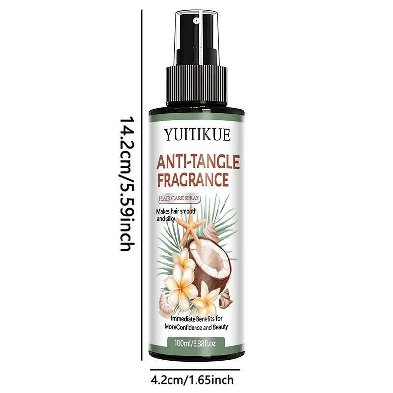YUITIKUE Anti-Tangle Fragrance Hair Care Spray | For Smooth & Silky Hair | Immediate Frizz Control & Gentle Daily Styling 100ml