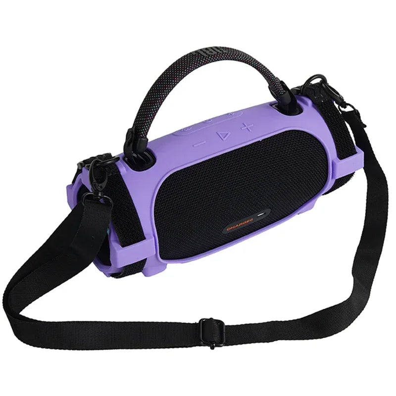Newest Soft Silicone Case Cover Skin With Strap Carabiner for JBL Charge 6 Portable Waterproof Wireless Bluetooth Speaker