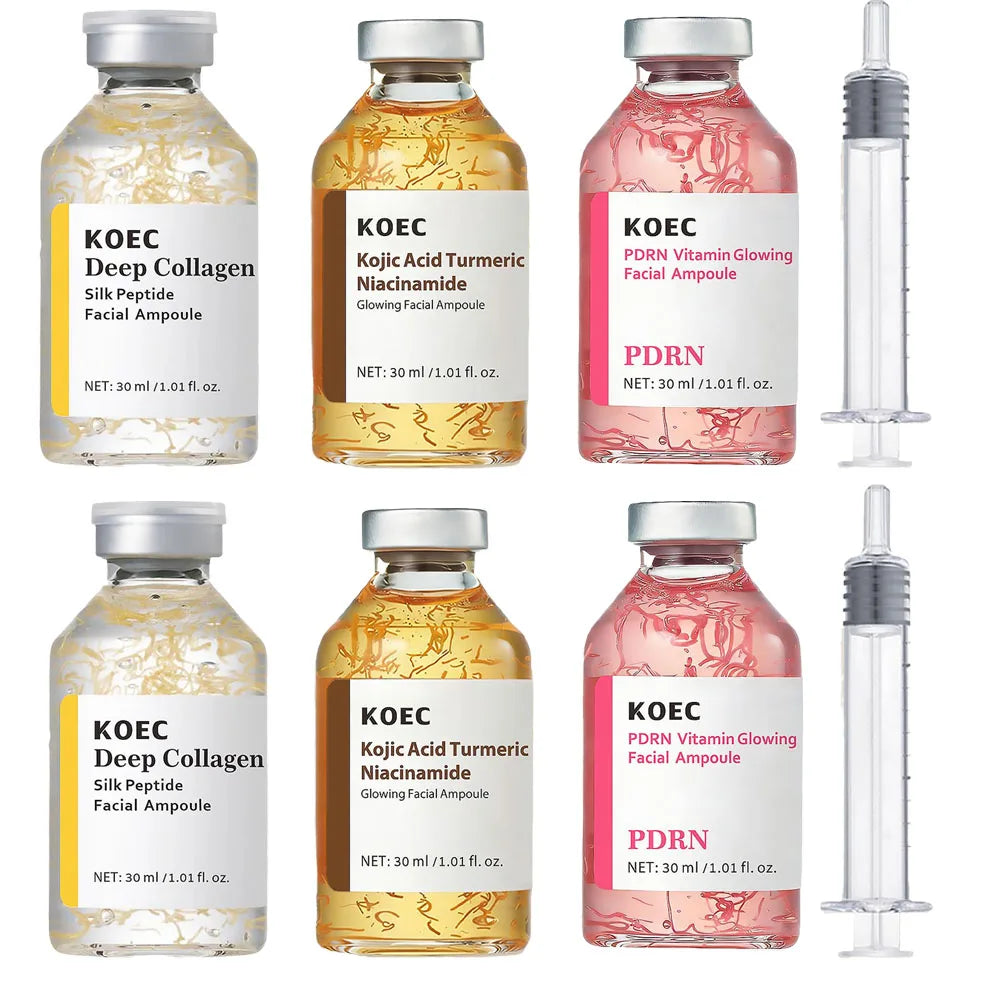 30ml Silk Peptide Ampoule Deep Collagen PDRN Firming Face Serum,Hydrating K-Beauty Essence for Elastic Glowing Skin Care