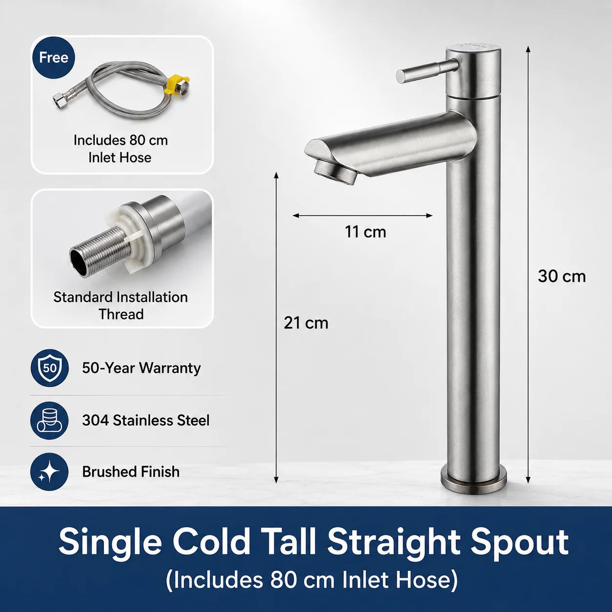 Stainless Steel Bathroom Faucet Hot Cold Water Mixer Tap Basin Faucet Matte Black Silver Single Handle Sink Taps