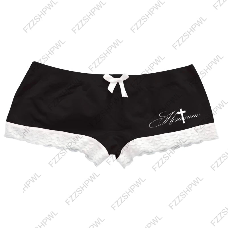 Harajuku Women's Shorts Gothic Geometric Print Striped Aesthetic Y2K Emo Girls high street Chic Casual Fashion American Shorts