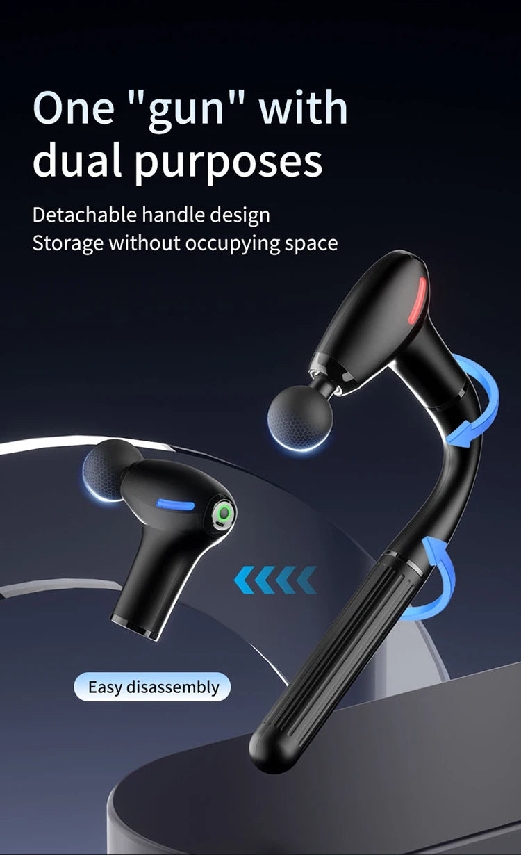 Mulit functional fascia gun with Extended Handle Percussion Back Massager for muscle relaxation  Back Waist Body Massage
