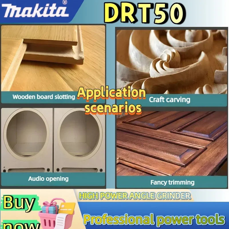 Makita DRT50 Cordless Trimmer Rechargeable Trimming Machine Brushless Slotting Tool Milling Woodwork Engraving Machine