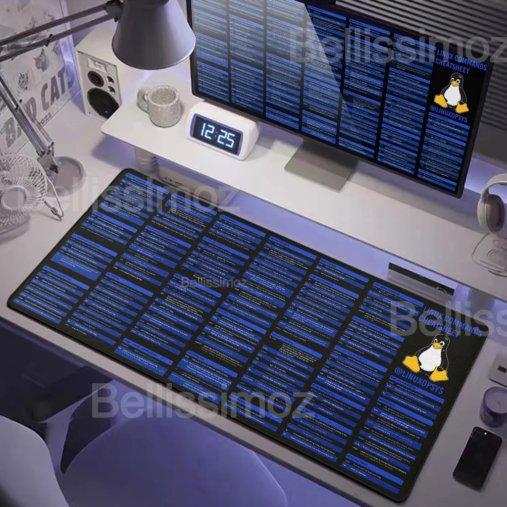 Linux Commands Line Large Mouse Pad XXL Expansion Pad Shortcuts for Red Hat Ubuntu OpenSUSE Arch Debian Unix Programmer Desk Mat