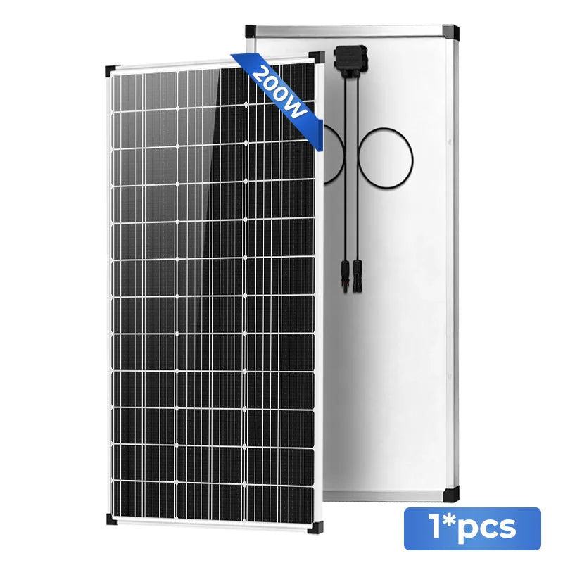 AeternaSol 400W/200W Watt 25% High-Efficiency PV Power for Home Rooftop 18B N-Type Solar Panel 12V Monocrystalline Solar Panel 18BB Cells High Efficiency Module RV Marine Boat Caravan Off Grid Monocrystalline Solar Panels Cha