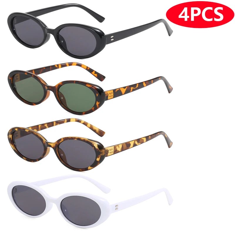 4pcs/7pc Small Oval Sun Glasses Vintage Oval Sunglasses 2024 Men Small Oval Sun Glasses Retro Fashion Women Sun Glasses Oculus ﻿