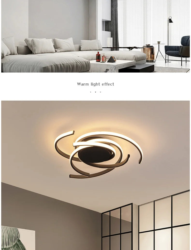 Modern LED Ceiling Lights Lighting For Living Study Room Bedroom Ceiling Lamp Indoor Lighting Home Decoration Lights White/Black