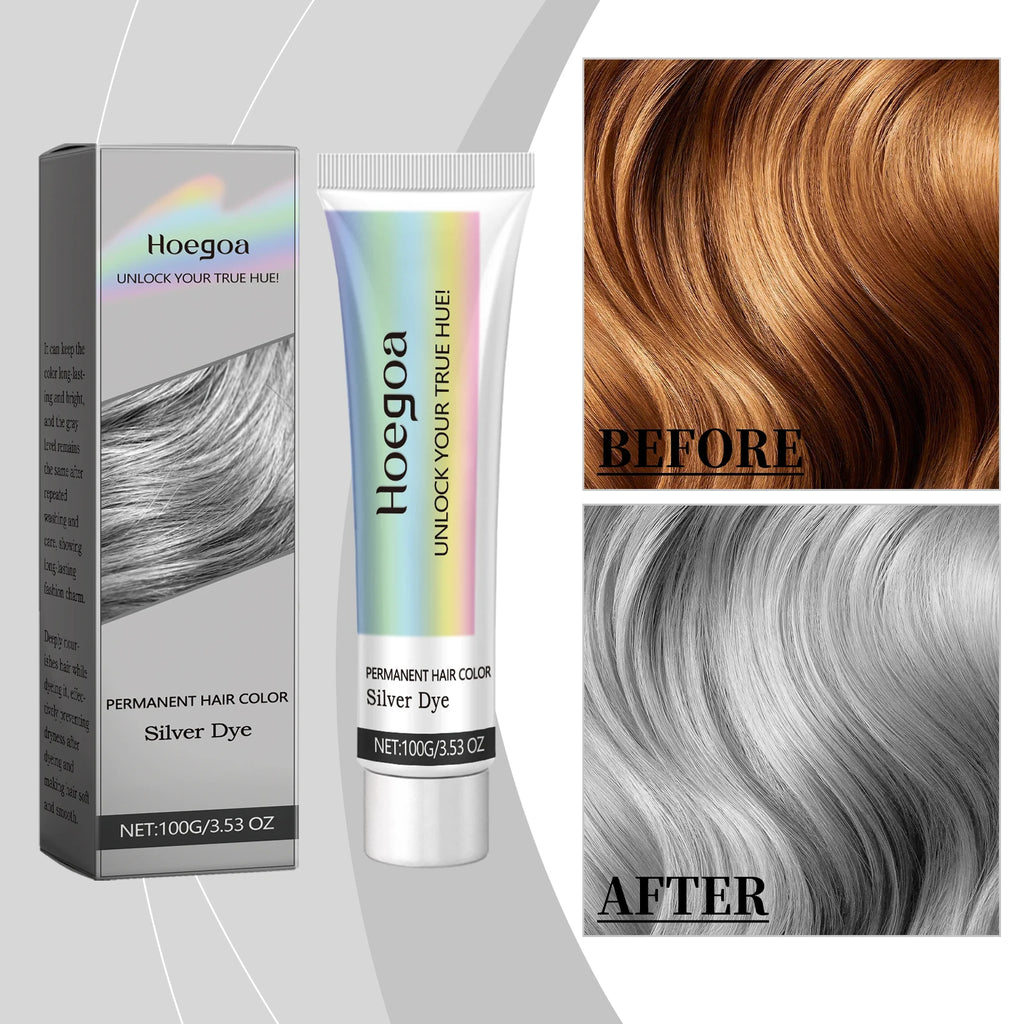 Gray Hair Dye Cream Home DIY Smoky Silver Hair Coloring Cream Nourishing Moisturizing Long Lasting Colorant Root Touch Up Fashion Hairs Color For Men Women