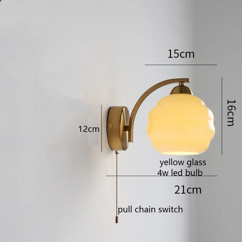 IWHD Milky Glass Ball LED Wall Lamp Sconce Iron Wrount Bedroom Living Room Bathroom Mirror Light Nordic Modern Wandlamp Applique