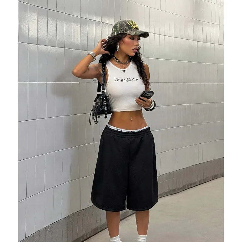 Retro Women's Fashionable Street Fashion Brand Summer New Item Unisex Casual Shorts