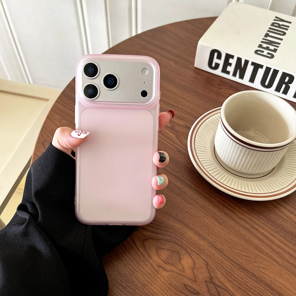 Luxury Transparent Matte Case For iPhone Air 17 16 15 14 13 12 Pro Max Plus 16E Clear Candy Color Silicone Soft Cover Shell 17P