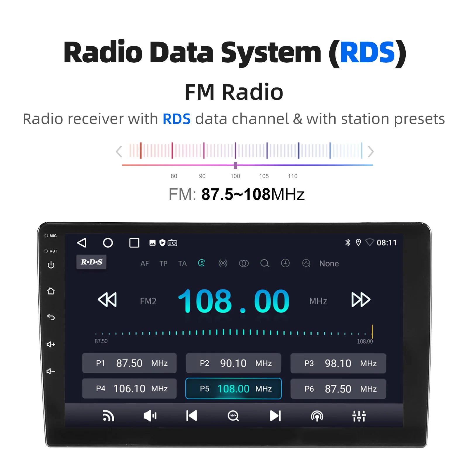 ESSGOO 7"/9"/10“ 2 DIN Android 14 4+64G Car Stereo Carplay Android Auto GPS SAT Navi Bluetooth FM RDS Radio WIFI Touchscreen