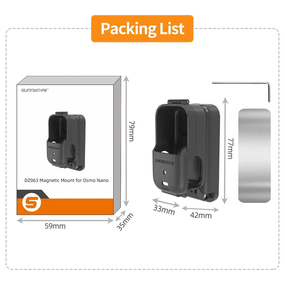 Sunnylife For DJI Osmo Nano Magnetic Base Adjustable Desktop Bracket Mount Foldable Extension Frame Camera Accessories