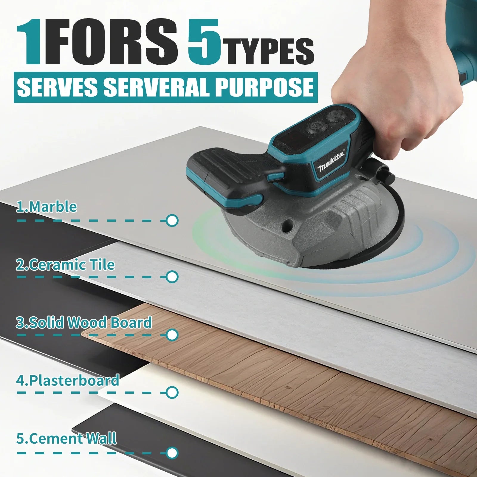 Makita Tile Leveler:8 Gears,10000rpm Vibration Frequency,7500mAh,Fit for Various Materials,With Digital Display&Easy to Use