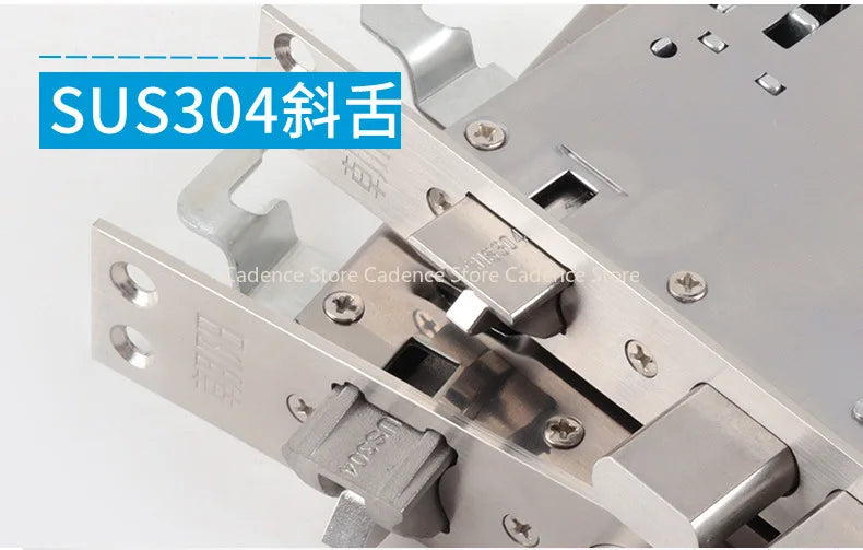 24x240 6068 Security Door Lock Body 304 Stainless Steel Internal Gear Structure Anti Stuck For Smart Fingerprint Lock