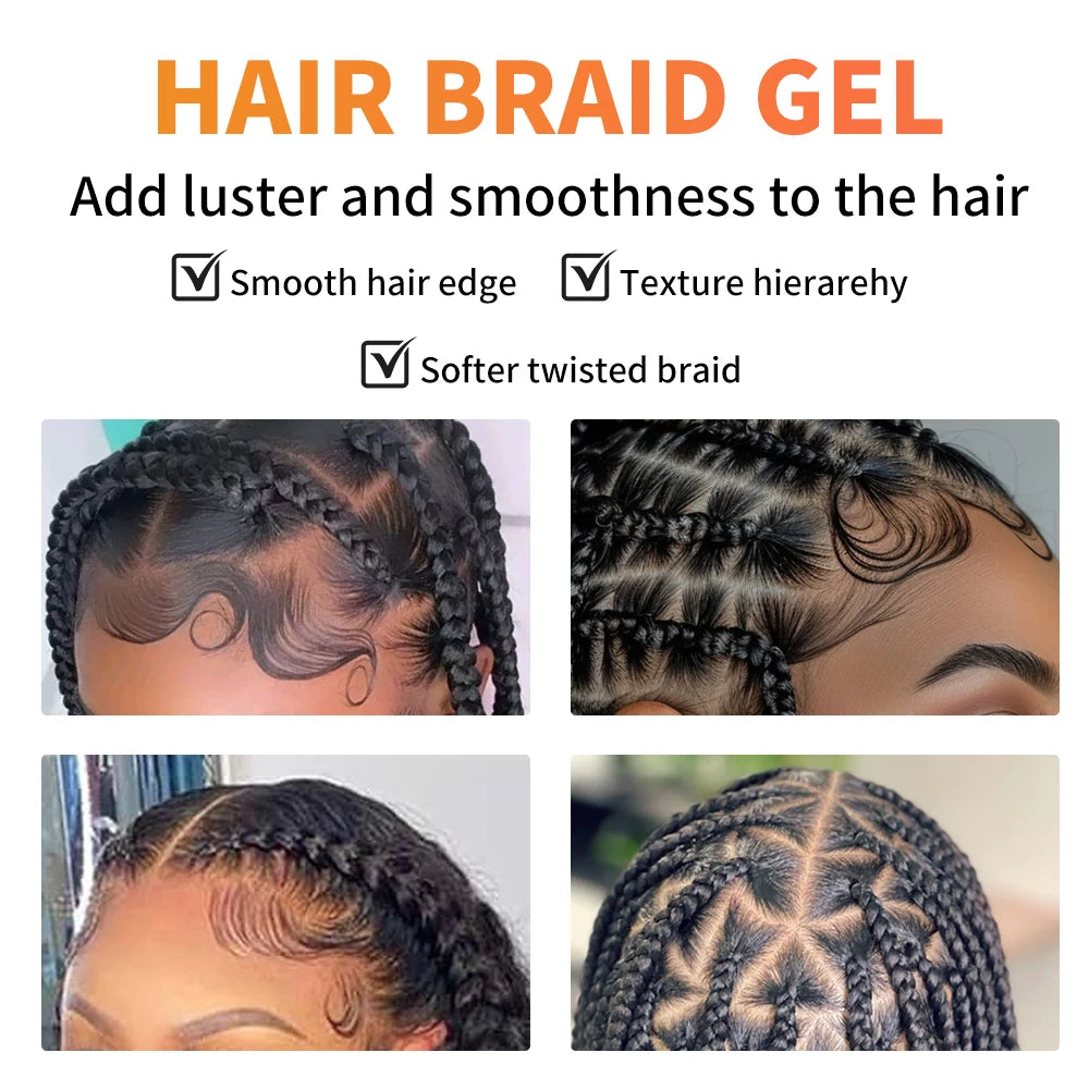 EJW Hair Braid Gel,Styling Wax For Natural Look Braid Style Curl Defining, Ehancing, Styling Waxes For Fly Away&Edge Frizz Hair.
