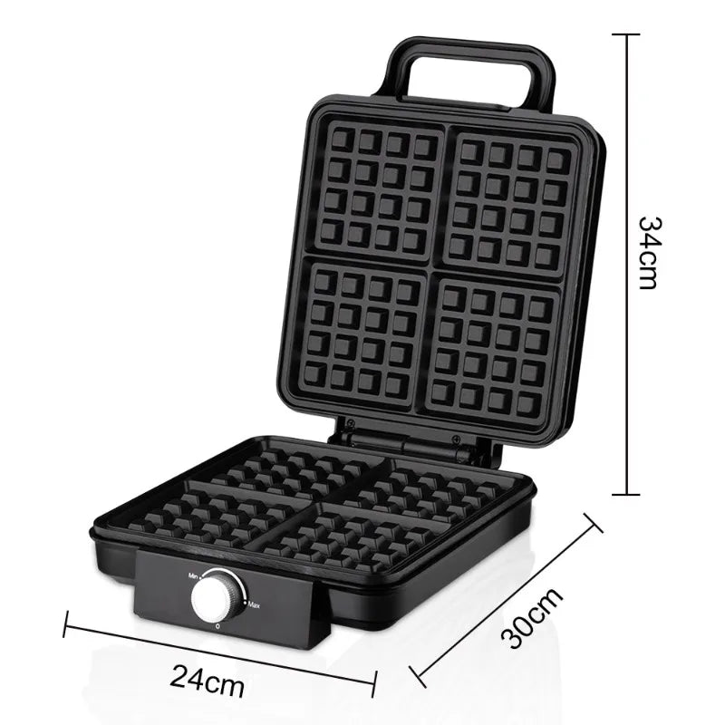 Mini Automatic 1200W 4-Slice Dual Zone Non-Stick Eco-Friendly Belgian Waffle  Machine for  Use W002