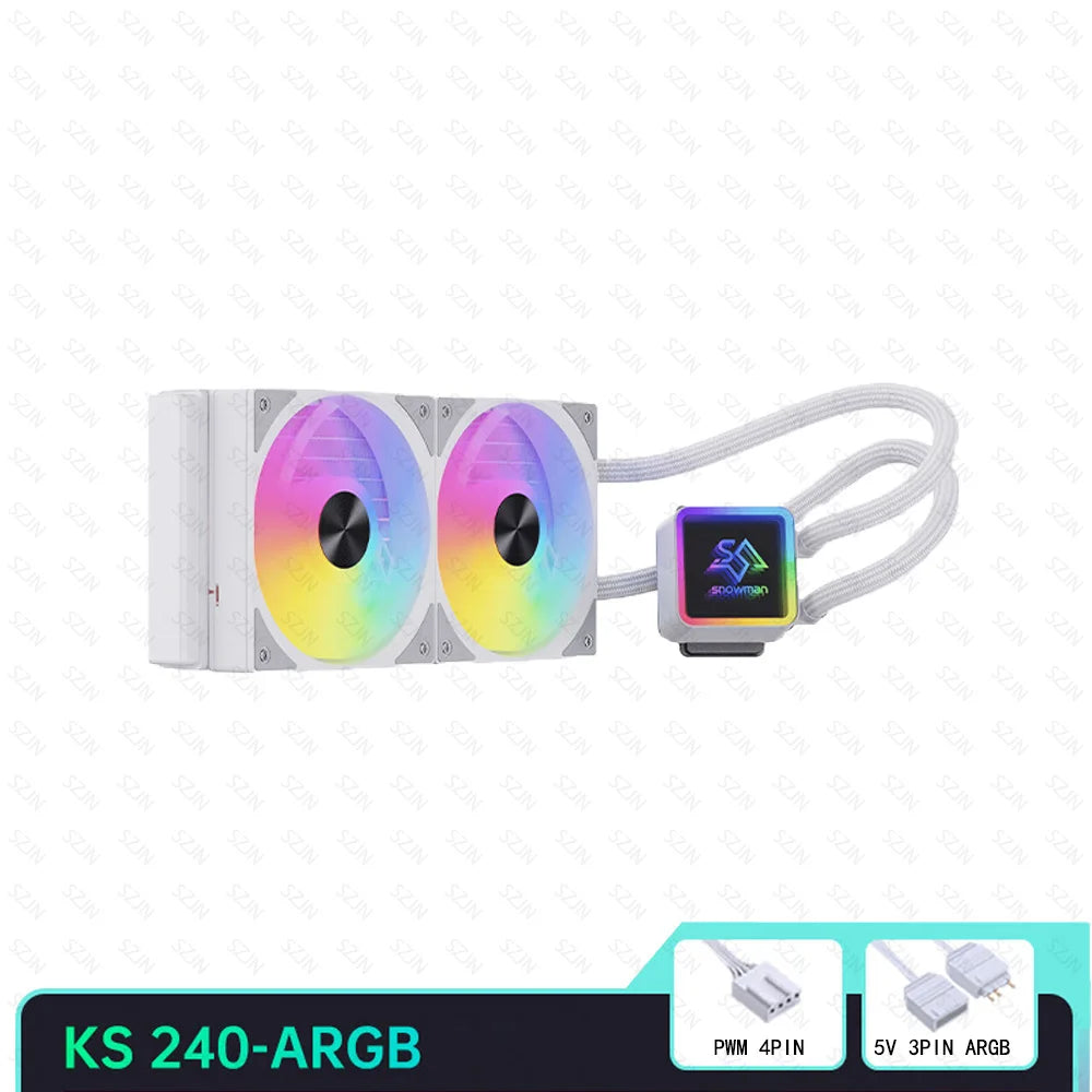 Liquid Cooler 120/240/360 ARGB CPU Cooler Computer Fan CPU AIO Water Cooler Support Intel&AMD Efficient PWM-Controlled Pump