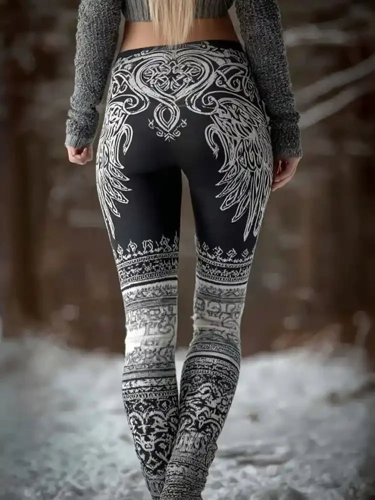 Women's Leggings Green Forest Graphics Outdoor Trousers Polyester Spandex Stretch Elastic Waist Control Streetwear 2026