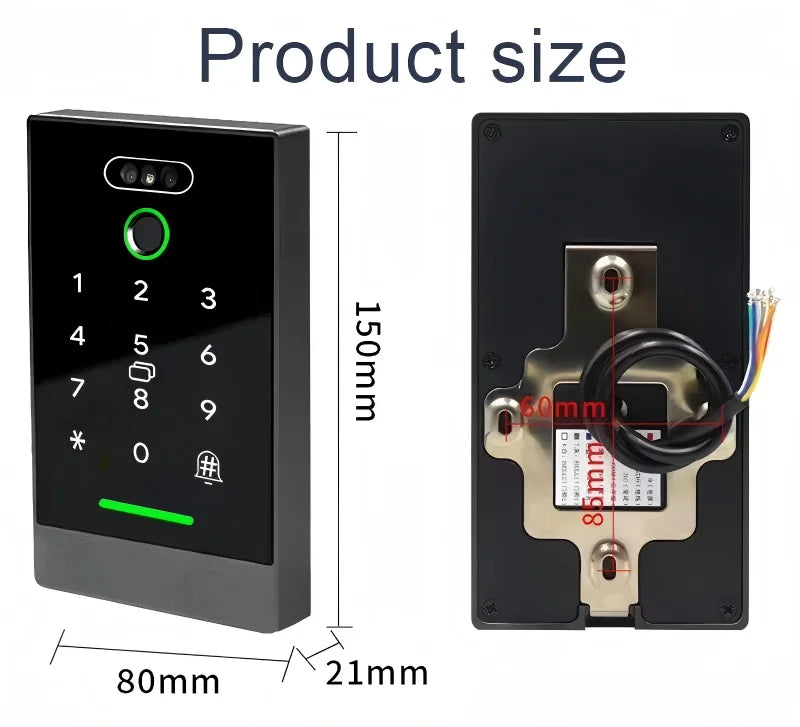 Facial Recognition Waterproof TTLock APP Fingerprint Access Control System Metal Frame Keyless Door Entry Smart RFID Card Reader