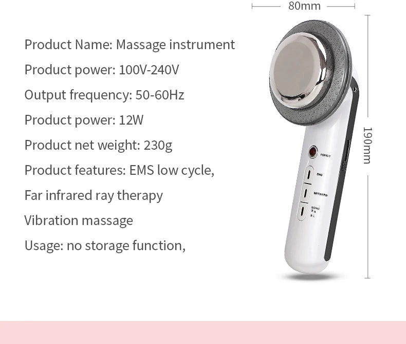 Ultrasound Cavitation Body Slimming Massager EMS Micro Current Weight Loss Far Infrared Facial Lifting Beauty Device