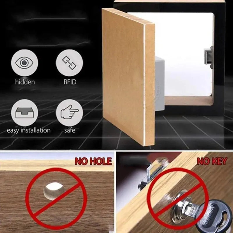 T3 Smart Door Lock Invisible RFID Free Opening IC Card Sensor Cabinet Lock Wardrobe Shoe Cabinet Drawer Furniture Door Locks