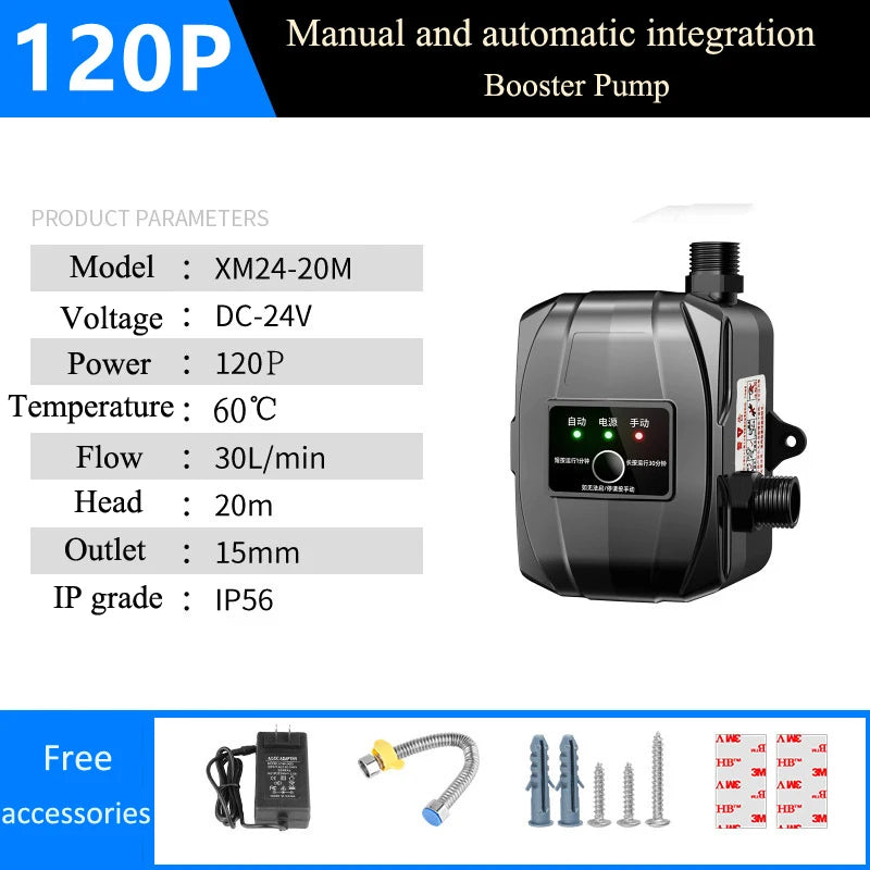 110V/220V New Automatic Booster Pump Tap Water Pipeline Booster Water Heater Shower Shower Bath Water Pressure Pressurized Mute