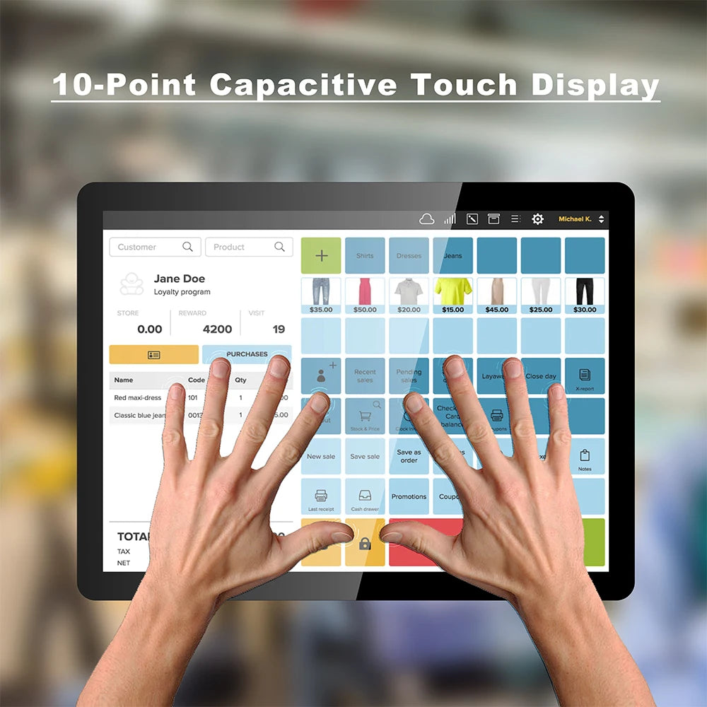 2026 Manufacturer Supply Factory Price Point Of Sale System Promotion 15.6 Inch Tablet Pos Stand System With 80mm Thermal Printe