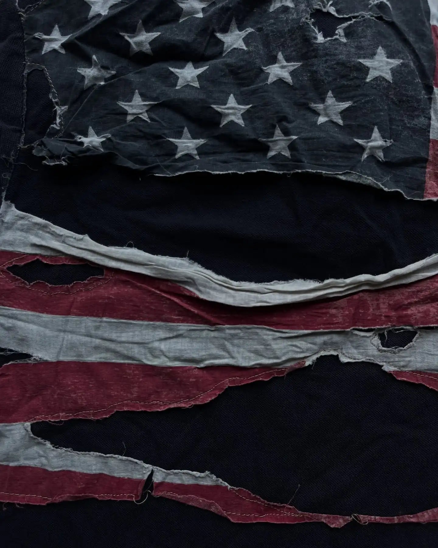 American Flag Tear Patchwork Retro Old Short Sleeve Polo Shirt Y2k Loose Boy Hip Hop Embroidery Clother Top Cotton Men Clothing