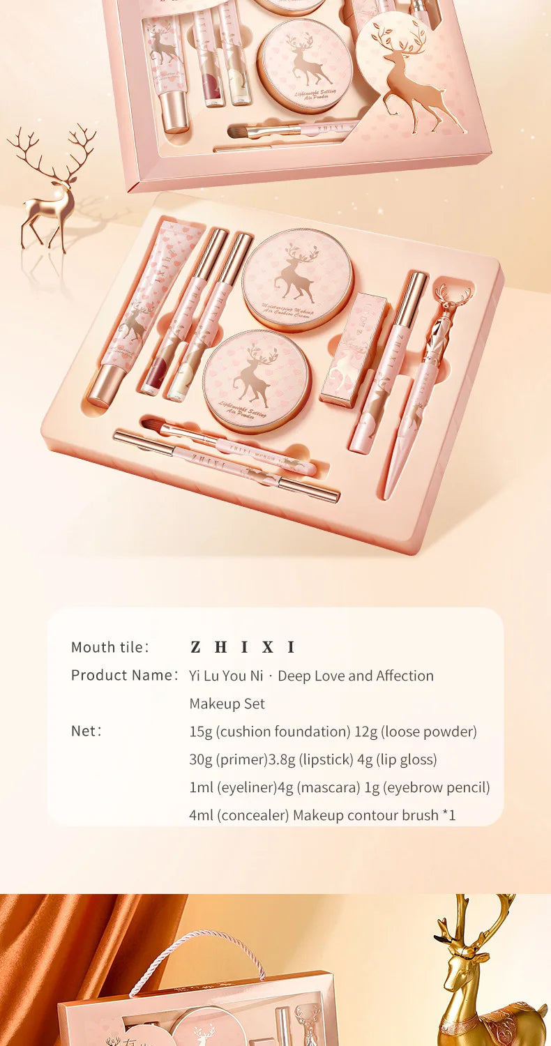 10-Piece Complete Makeup Gift Set Full Face Cosmetics Kit Luxurious Beauty Collection,Birthday & Valentine‘s Day Gift