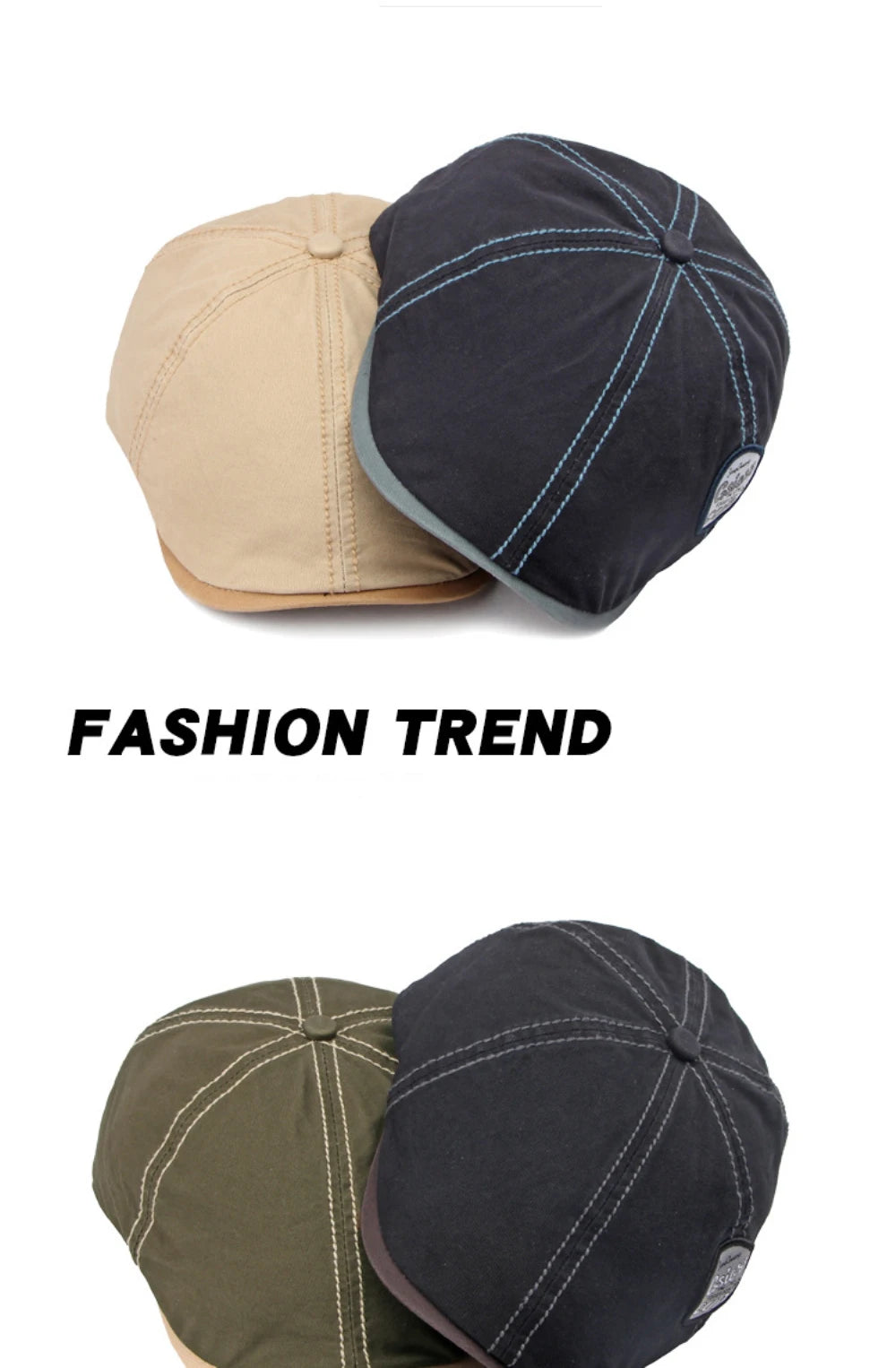 HT4661 Beret Cap Men Women New Spring Summer Sun Hat Octagonal Cap Vintage Beret Hat Adjustable Ivy Flat Cap Male Female Berets