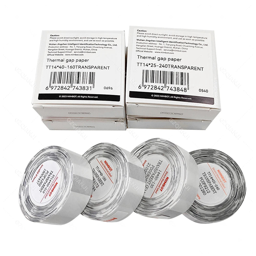 Niimbot Transparents Clear Pure White Thermal Label Sticker Paper Roll Self-Adhesive Barcode Price Name Printing for D11 D110