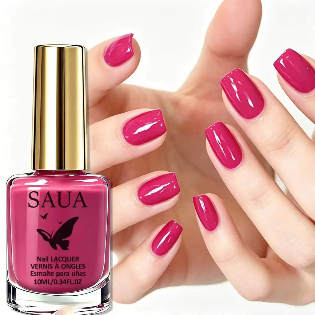 10ML Rose Red Nail Polish, Quick Dry, Long-Lasting High Gloss, Elegant, Suitable for Commute, Parties, Dates, Festivals.
