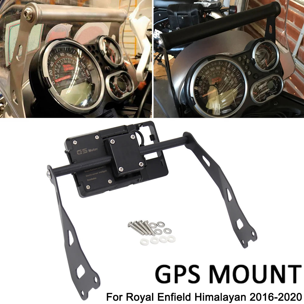 Fit For ROYAL ENFIELD HIMALAYAN 2016-2020 2019 Motorcycle Accessories Mobile Phone GPS Navigaton Plate Bracket Bar Mount