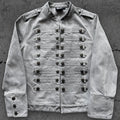Gothic Motorcycle Denim Jacket Men American Retro Washed Multi Breasted Slim Fit Jacket Y2K High Street Unisex Punk Streetwear