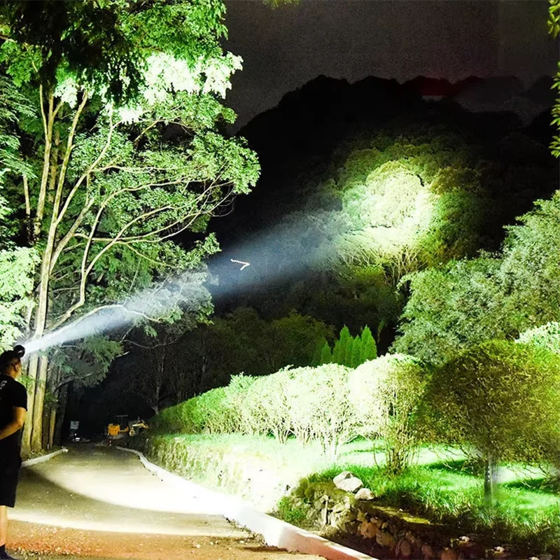 5000000LM Powerful Headlamp 800W Led Sensor Head Flashlight Long Range High Power Headlight With Yellow Light Fishing Head Torch