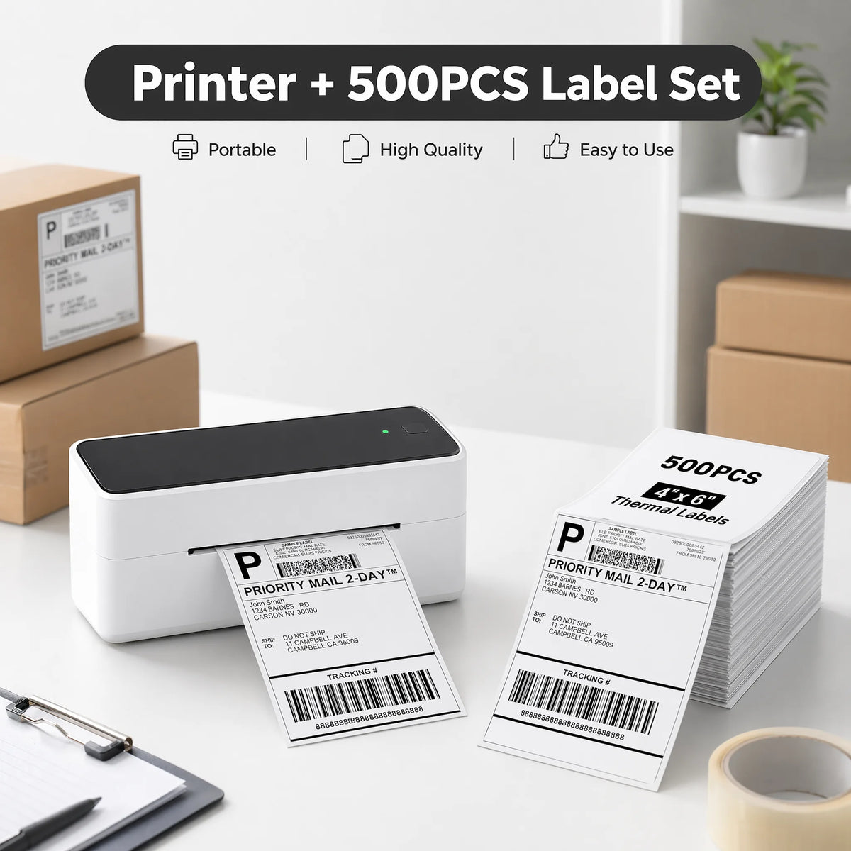 241BT 4X6 Wireless Thermal Label Printer for Small Business, Bluetooth Labels Printers for Shipping Package,